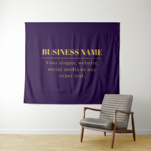 Tenture Nom commercial ou salutation Dark Purple & Gold