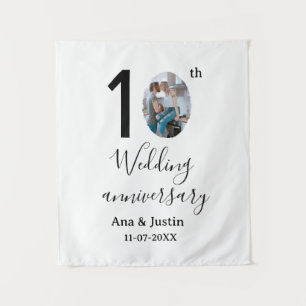 Tenture nom de 10e anniversaire de mariage photo lettre gr