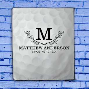 Tenture Nom de motif de balle de golf personnalisé Monogra