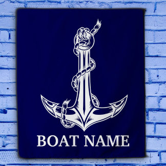 Tenture Nom du bateau de la corde d'Ancre nautique vintage