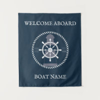 Nom du bateau nautique Personnalisé Marine Bleu