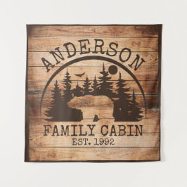 Tenture Nom du Cabine de famille Personnalisé en bois rust