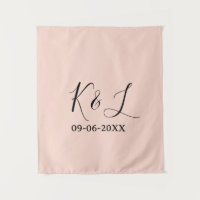 nom du couple de mariage lettre date fond pastel r