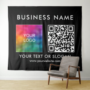 Tenture Nom du logo professionnel personnalisé Code QR XL