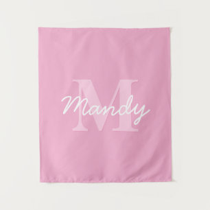 Tenture Nom et monogramme curieux à l'air mignon   Rose