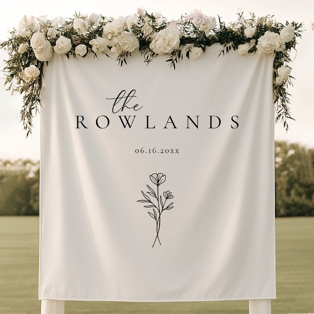 Tenture Nom noir et blanc simple pour la table amoureuse (Créateur téléchargé)