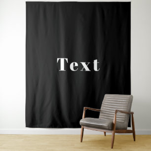 Tenture Nom personnalisé élégant ou autre texte Noir & B