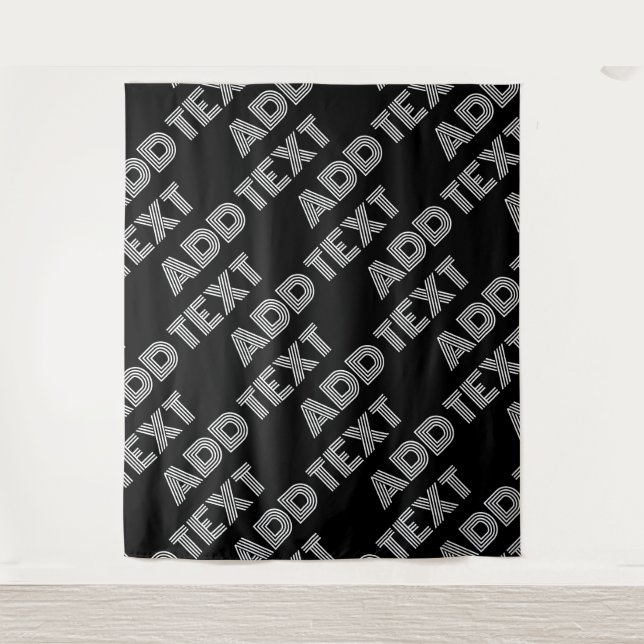 Tenture Nom rétro-moderne gras ou Motif Word (Devant)