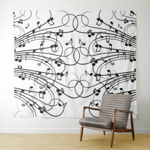 Tenture Notes de musique fantaisie