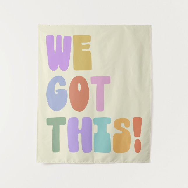 Tenture Nous avons cette citation inspirante pastel mignon (Devant)