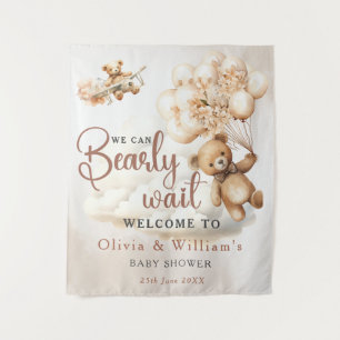 Tenture Nous pouvons à peine attendre la Cub Brown Baby Sh