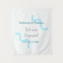 Tenture Nous sommes fiancés spirale aquarelle grise bleue 