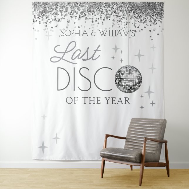 Tenture Nouvelle Année Réveillée Disco Dernière de l'année (En situation)