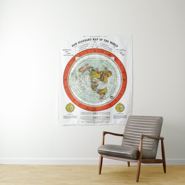 Tenture Nouvelle carte standard du monde (En situation)