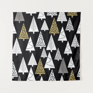 Tenture Nuits d'hiver : Arbres d'or-argent.