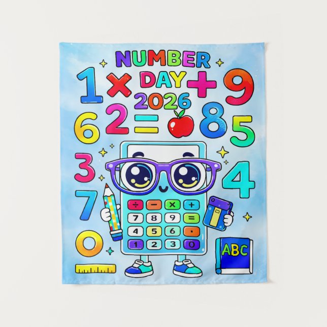Tenture Number Day 2026 Cute Calculator Math Design (Devant)