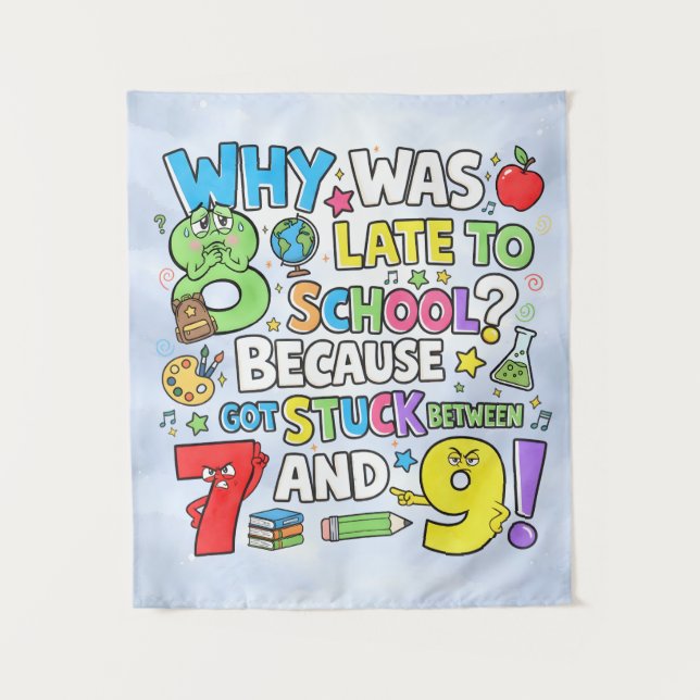Tenture Number Day Funny Maths 7 8 9 Banner for Schools (Devant)