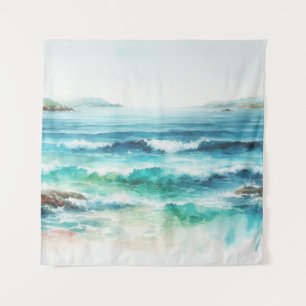 Tenture Ocean Waves Beach Aquarelle Peinture