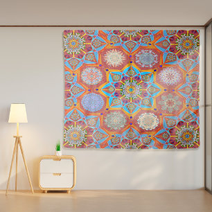 Tenture Octo plus brillant arabesque style mauresque rouge