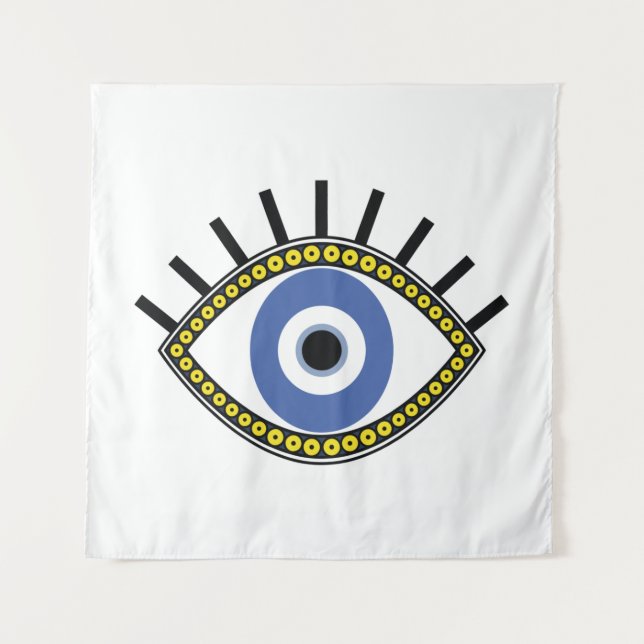 Tenture Oeil bleu, bonne chance, protection contre le mauv (Devant)