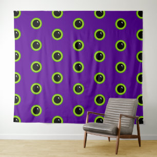 Tenture Oeil de monstre vert et violet amusant