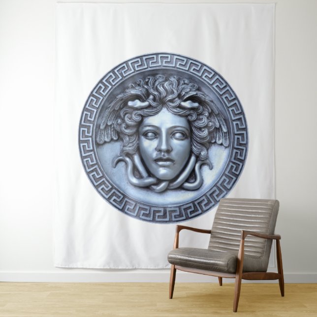 Tenture Œuvre d'art murale en or Medusa (En situation)
