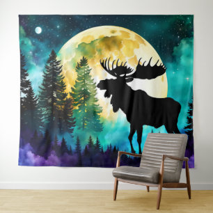 Tenture Oie dans la forêt Pleine lune