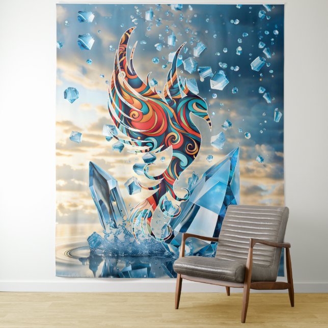 Tenture Oiseau de glace (En situation)
