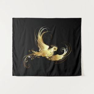 Tenture Oiseau d'or sur Arrière - plan noir