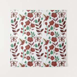 Tenture Oiseaux motifs et papillons floraux sans soudure