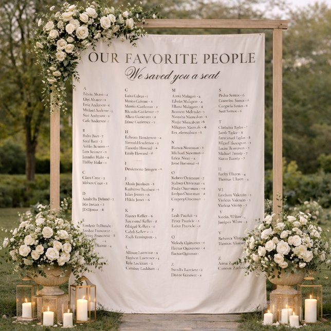 Tenture Old Money Classy Fabric Wedding Seating Chart Sign (Créateur téléchargé)