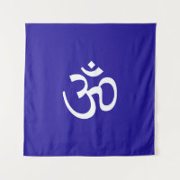 Om Aum contour Icône bleu cobalt Symbole de l'hind