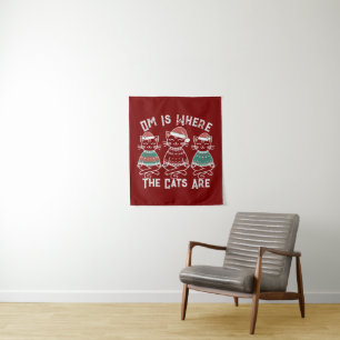 Tenture Om est l'endroit où les chats sont fêtes festives