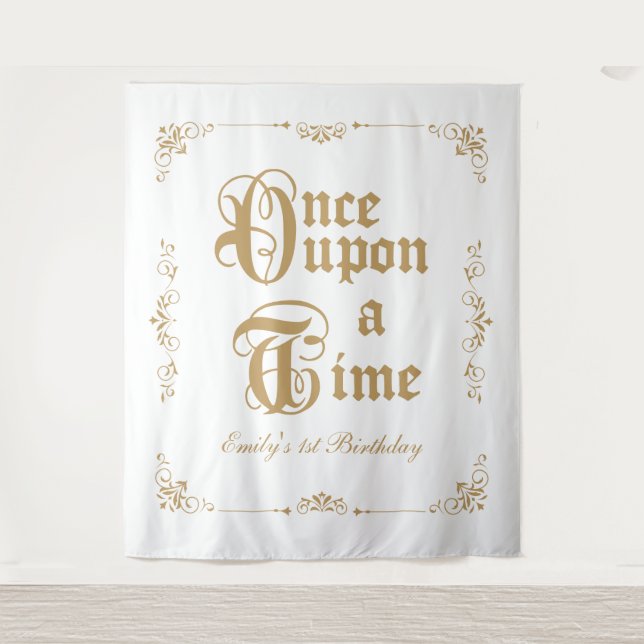 Tenture Once upon a time royal party photobooth backdrop (Devant)