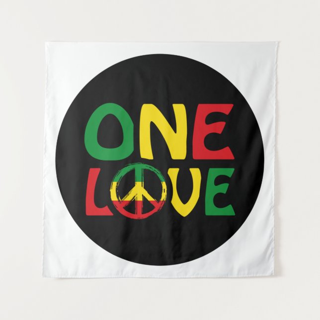 Tenture One Love, Reggae design (Devant)