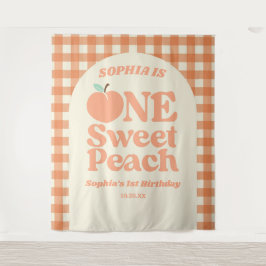 Tenture One Sweet Peach Orange Première fête d'anniversair