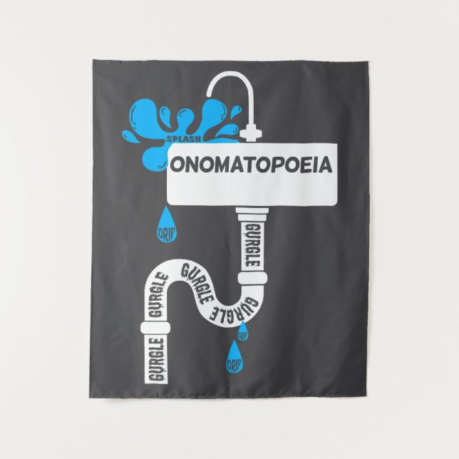 Tenture Onomatopoeia écriture ou poésie créative (Devant)