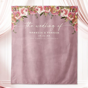 Tenture Ophelia Mariage rose Bienvenue Photographie fond