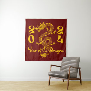 Tenture Or de l'année du Dragon