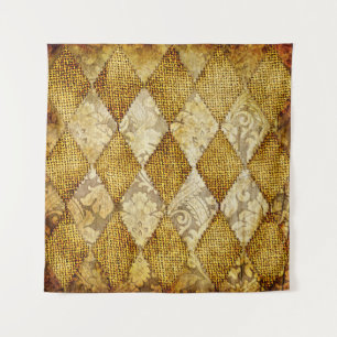 Tenture Or géométrique : Sophistication Motif rétro.