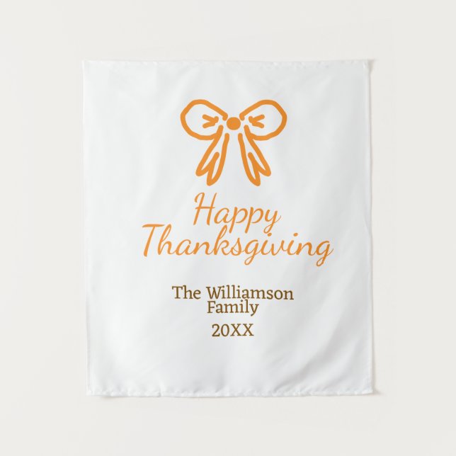 Tenture Orange bow retro bon thanksgiving ajouter famille  (Devant)