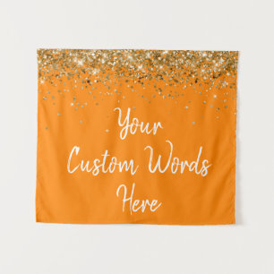 Tenture Orange Gold Personnalisé Anniversaire de la fête P