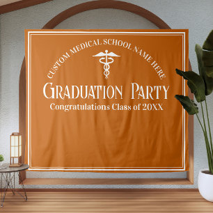 Tenture Orange Médicale School Graduation Party Photo Boot