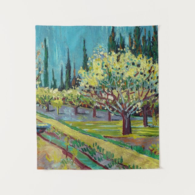 Tenture Orchard bordé par Cyprès, 1888 par van Gogh (Devant)