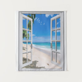 Tenture orientée de plage tropicale