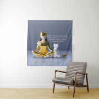 Origami Gold Foil Yoga Méditer Catwoman and Cat