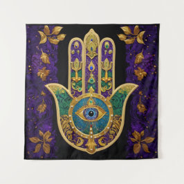 Tenture Ornate Gold Troisième Oeil Hamsa