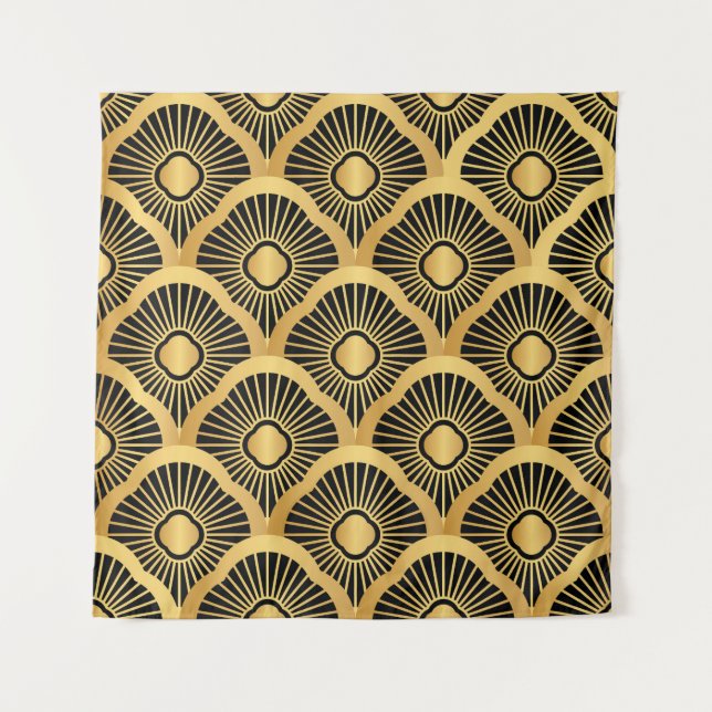 Tenture Ornement Art Déco : Motif Vintage sans couture (Devant)