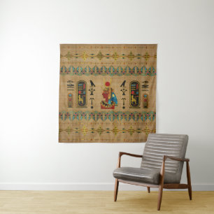 Tenture Ornement égyptien de Hathor sur le papyrus