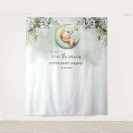 Tenture Ours en peluche vert de Boho eucalyptus neutre